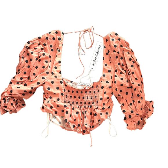 FOR LOVE & LEMONS Keeley Polka Dot Crop Top NWT Sz XS - Picture 4 of 5